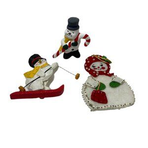 Vintage Snowman Christmas Ornament Set